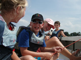 varen met een valk op de Loosdrechtse Plassen
